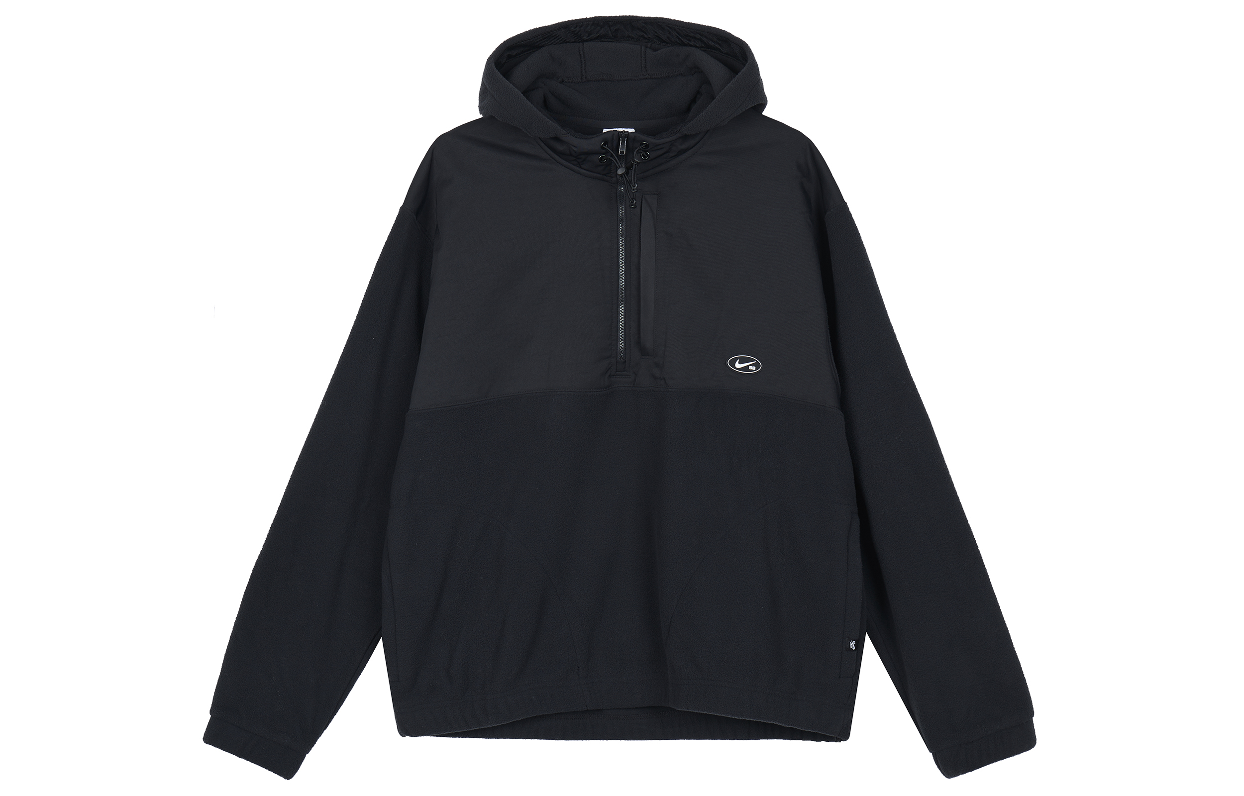 Nike Fleece Paneled Skateboarding Hoodie With Fleece Lining Fleece Clothing Men’s Black