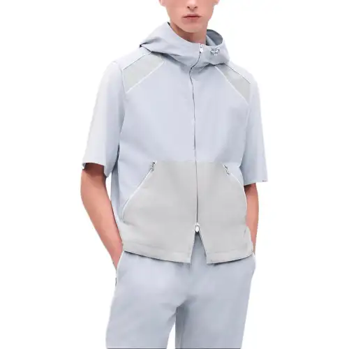 HERMES Vests Men's Light Blue Hooded Non Detachable Moderate Other