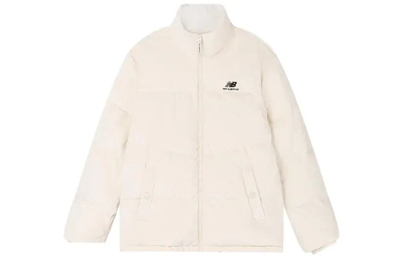 New Balance Down Jackets Unisex White Stand Collar Thickened Other
