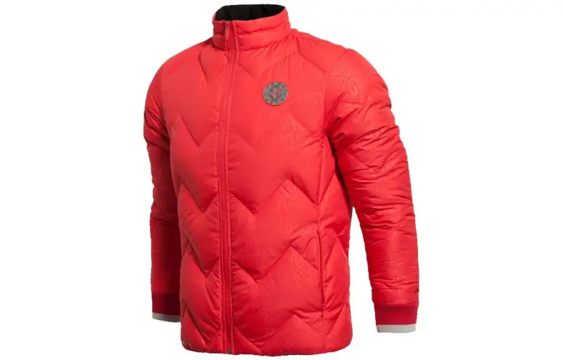 Li Ning Down Jackets Men's Dark Red Color Stand Collar Moderate Other