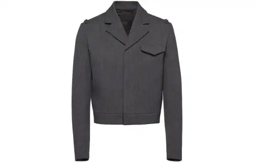PRADA Jackets Men's Gray Lapel Moderate Other