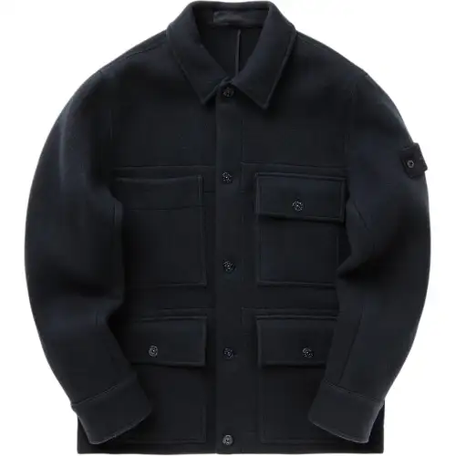 STONE ISLAND Logo Patch Buttoned Jacket