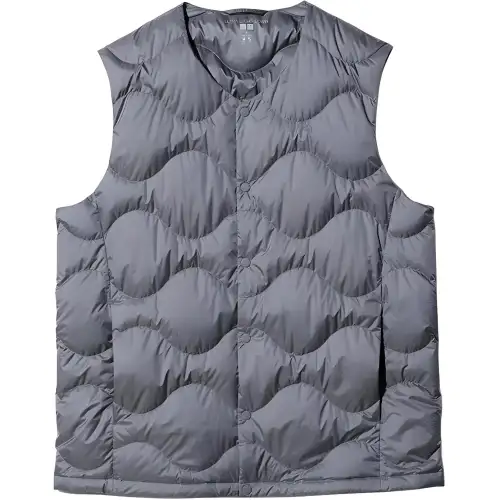 UNIQLO Vests Men's Sky Gray V Neck Moderate Other