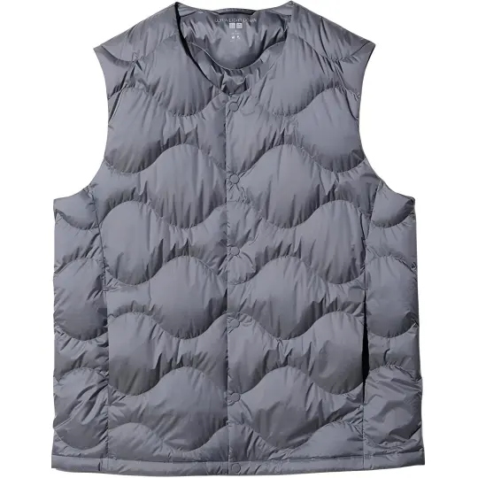 UNIQLO Vests Men's Sky Gray V Neck Moderate Other