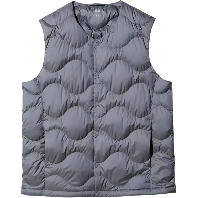 UNIQLO Vests Men's Sky Gray V Neck Moderate Other