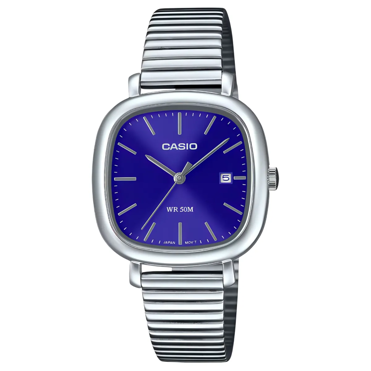 CASIO STANDARD Quartz Movement Stainless Steel Strap Watch 36.7*30mm Women's Watch Blue Dial