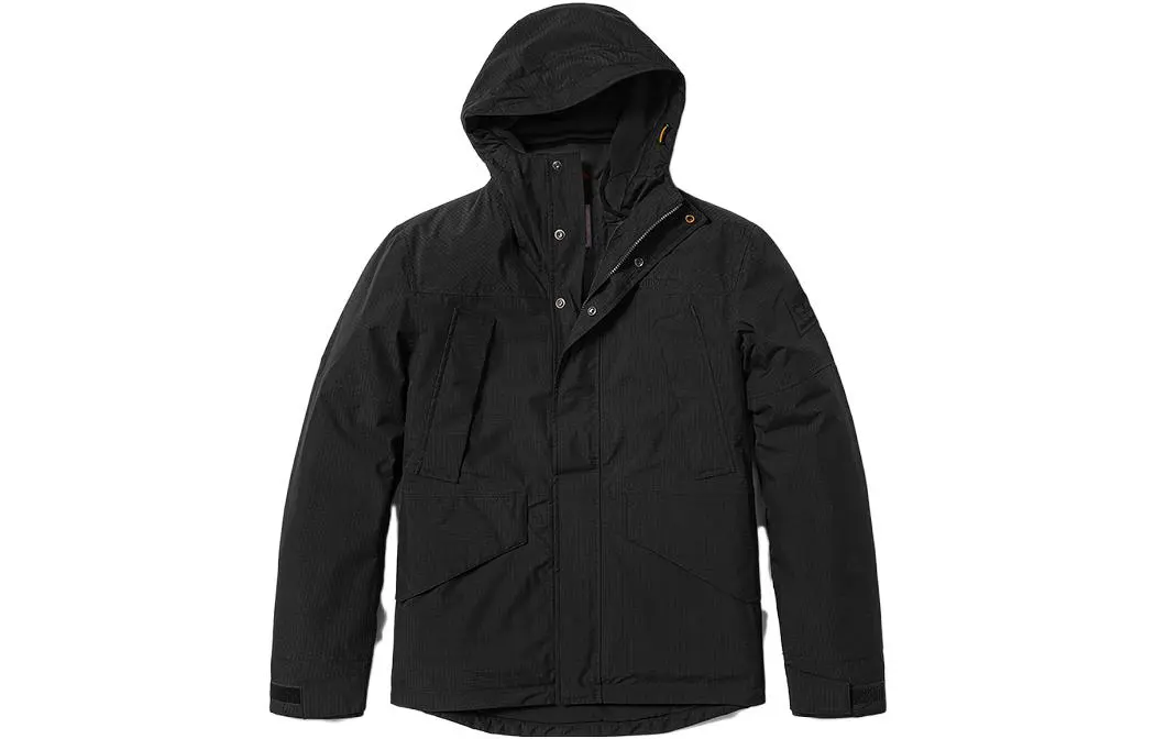 Timberland Puffer Jackets Men's Black Hooded (Non-detachable) Thickened Straight Fit
