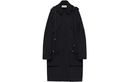 LOEWE Long Sleeved Hooded Drawstring Parka