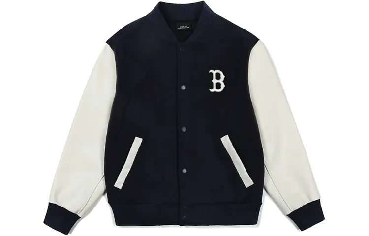 MLB Baseball Jackets Unisex Navy Blue Baseball Collar Moderate