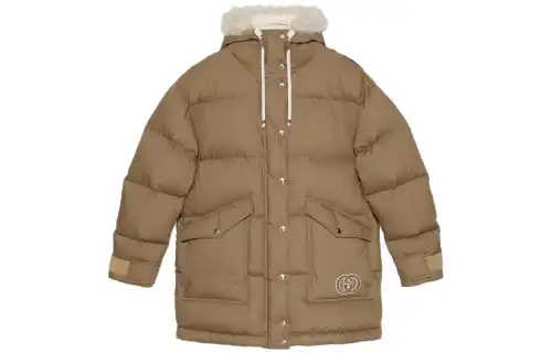 GUCCI Down Jackets Unisex Yellow Hooded Thickened Other