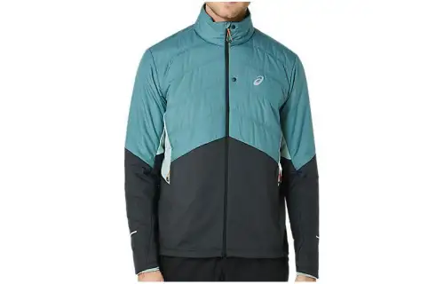 ASICS Jackets Men's Mist Cyan Stand Collar Moderate Other