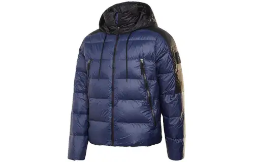 Reebok Down Jackets Men's Blue Hooded Moderate Down Jacket