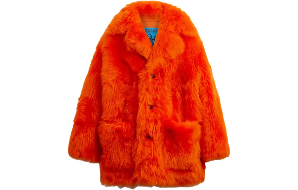 COACH FW23 Velvet feel Coat Men's Orange