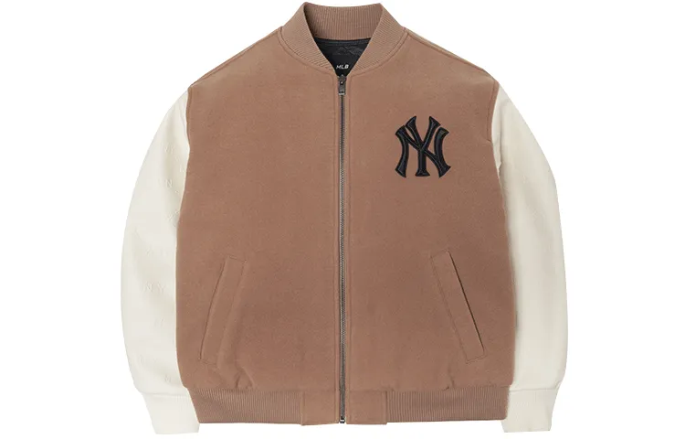 MLB Basic Logo Baseball Jacket Unisex Khaki