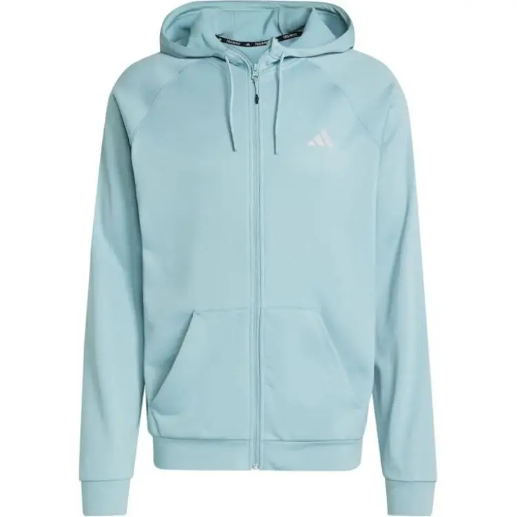 Adidas Game And Go Big Logo 3 Stripes Full Zip Hoodie