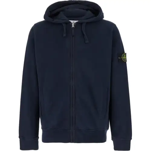 STONE ISLAND Logo Patch Zip Up Hoodie