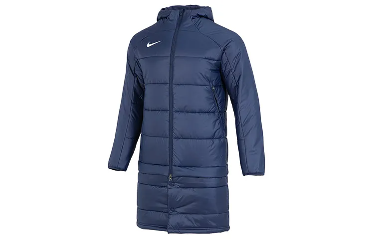 Nike Puffer Jackets Men's Blue Hooded Moderate Puffer Jacket
