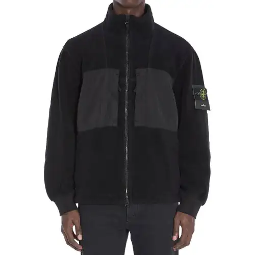 STONE ISLAND Mock Neck Zip Up Jacket