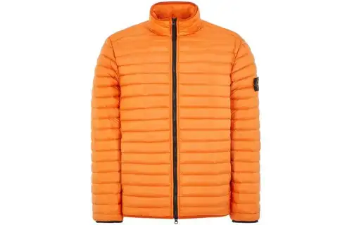 STONE ISLAND Jackets Men's Orange Stand Collar Moderate Other