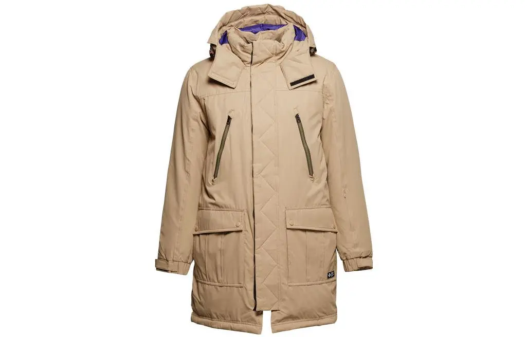 Converse Down Jackets Men's Khaki Hooded Moderate Other