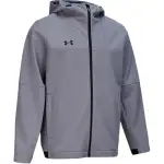 Under Armour Logo Hooded Woven Fleece Lined Windproof Casual Jackets & Coats Unisex Titanium Gray