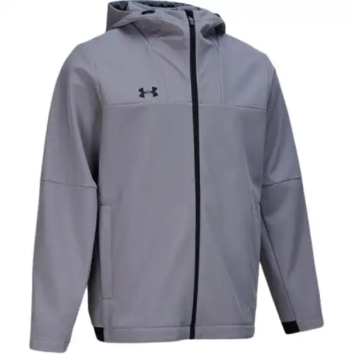 Under Armour Logo Hooded Woven Fleece Lined Windproof Casual Jackets & Coats Unisex Titanium Gray