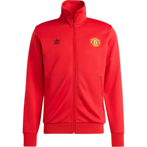 Adidas Originals Manchester United Essentials Trefoil Track Top Jackets & Coats Men's Red/Black