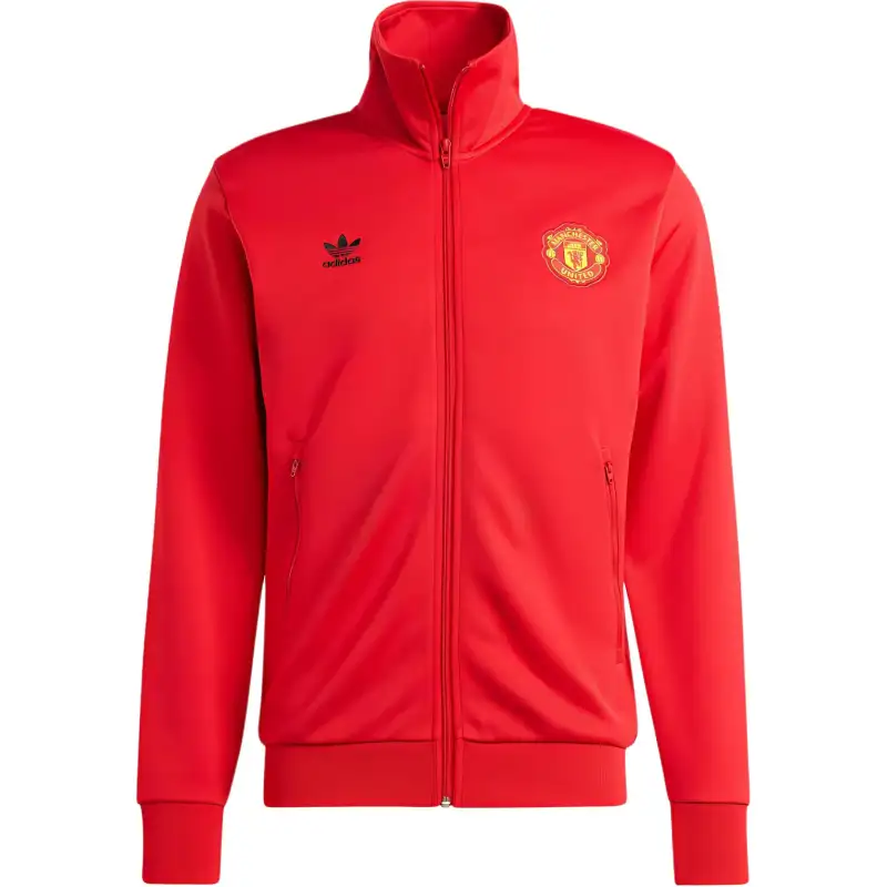 Adidas Originals Manchester United Essentials Trefoil Track Top Jackets & Coats Men's Red/Black