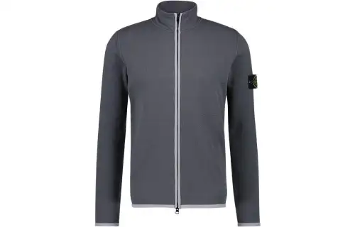 STONE ISLAND Compass Patch High Neck Zipped Cardigan