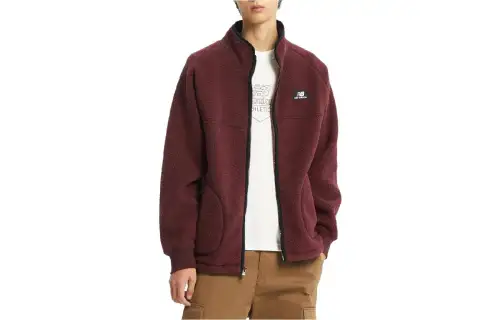 New Balance Jackets Men's Red Stand Collar Moderate Other