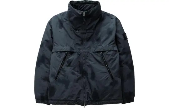 STONE ISLAND FW23 Down Jacket White Logo Rare Edition Unisex Smoke Gray