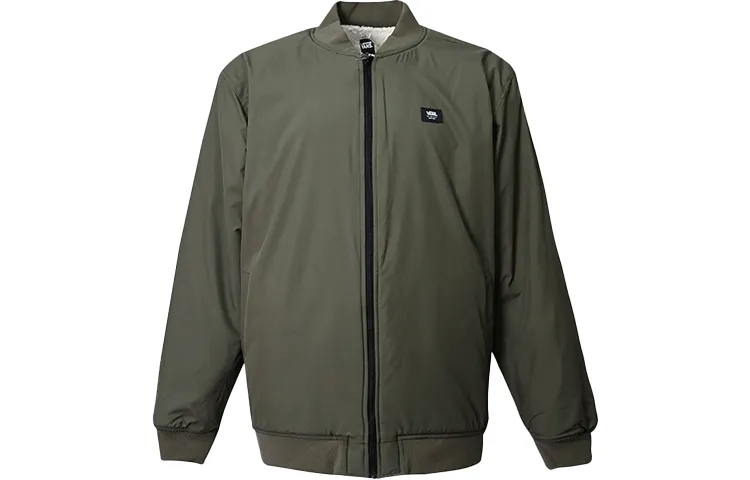 Vans Velvet Jackets Men's Green Baseball Collar Moderate