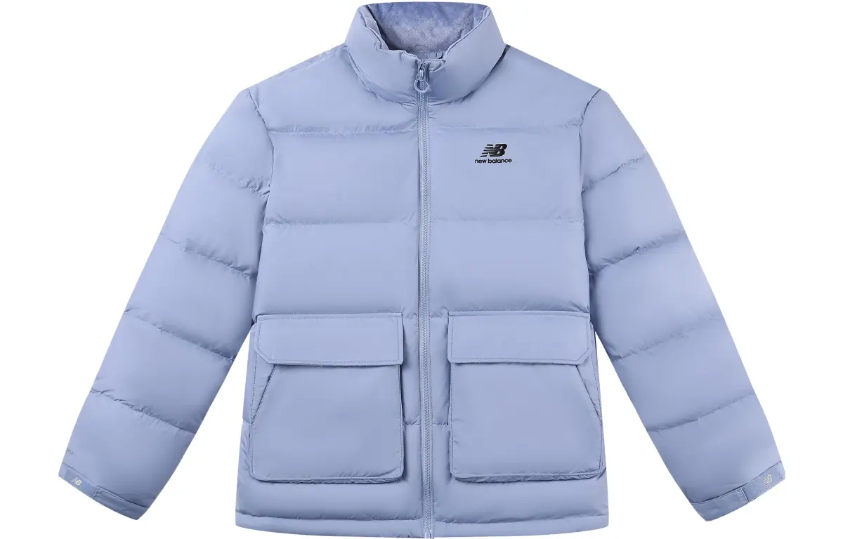 New Balance Down Jackets Unisex Blue Stand Collar Moderate Other