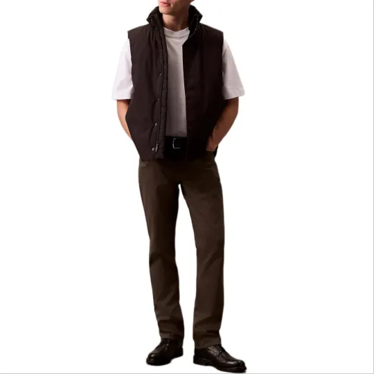 Calvin Klein Vests Men's Black Stand Collar Other