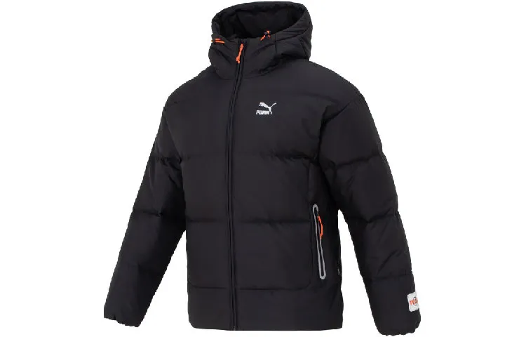 PUMA Jackets Men's Black Hooded Moderate Other