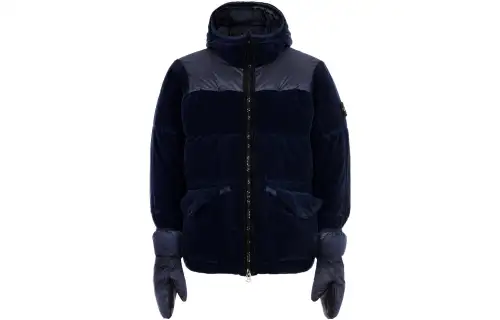 STONE ISLAND Down Jacket Unisex Navy Blue