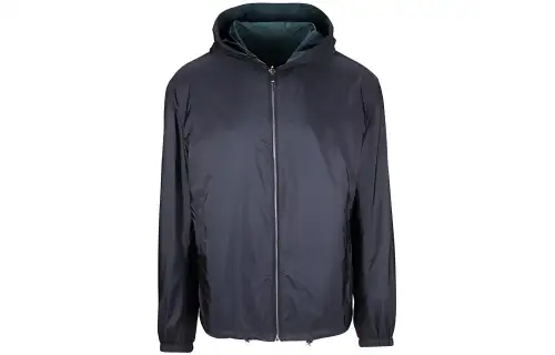 PRADA Jackets Men's Blue Hooded Moderate Other