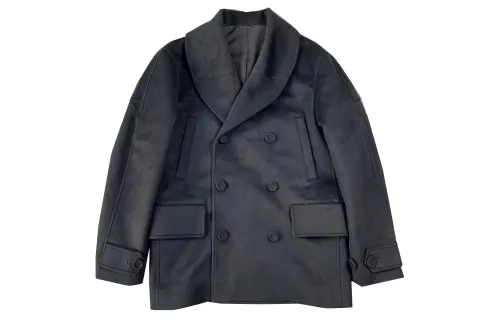 DIOR Coats Men's Black Suit Collar Moderate Straight Fit