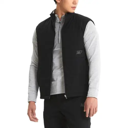 New Balance Vests Men's Black Stand Collar Moderate Other