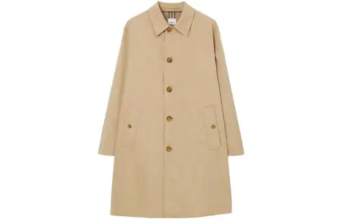 Burberry Coats Men's Beige Lapel Moderate Straight Fit