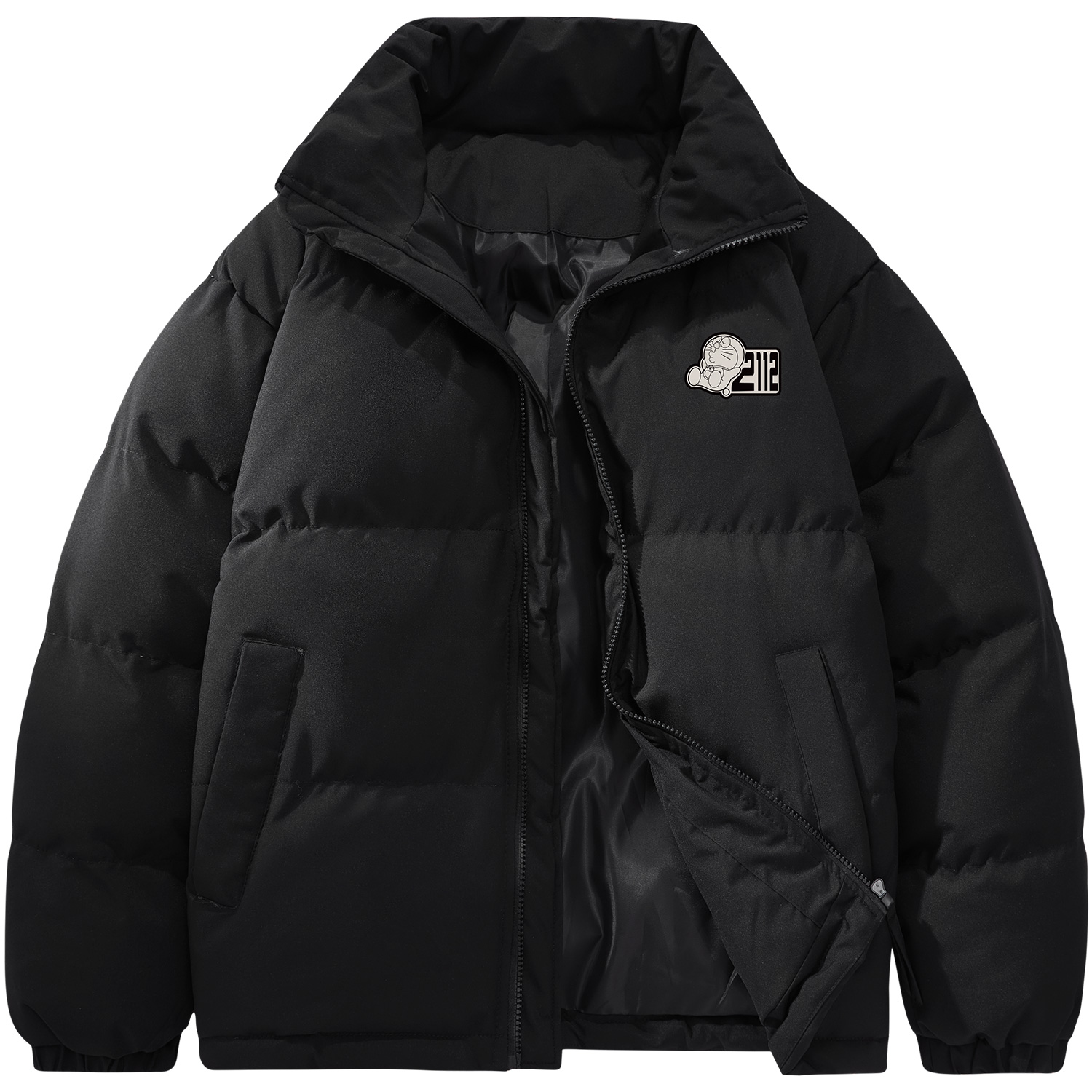 Doraemon Puffer Jackets Unisex Stand Collar Thickened Padded Puffer Jacket