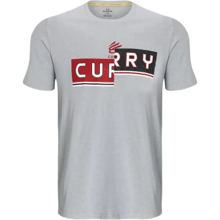 Under Armour Stephen Curry T-Shirts Men's Modern Gray Crew Neck Moderate