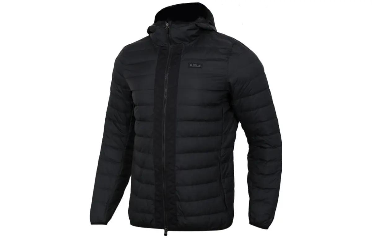 Nike Lebron 2 Down Jackets Men's Black Hooded Moderate Straight Fit