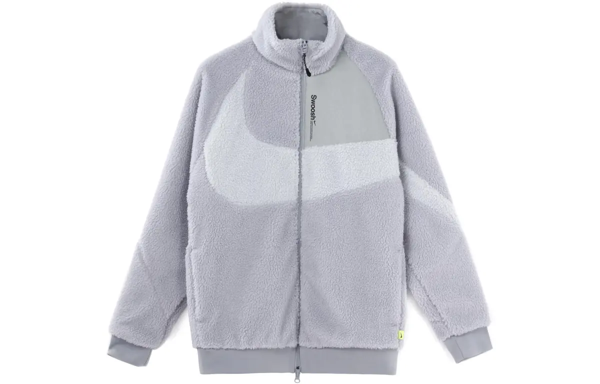 Nike Velvet Jackets Men's Wolf Gray Stand Collar Moderate