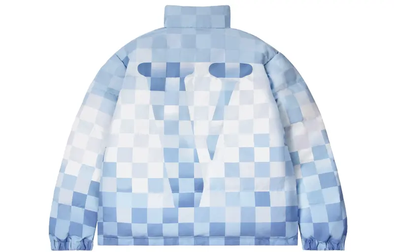VLONE Down Jackets Unisex White Blue Stand Collar Without Hood Thickened Other