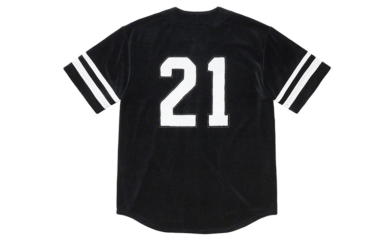 Куртка Supreme Velour Baseball Jersey (черная)