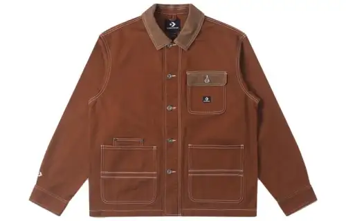 Converse Jackets Unisex Brown Lapel Moderate