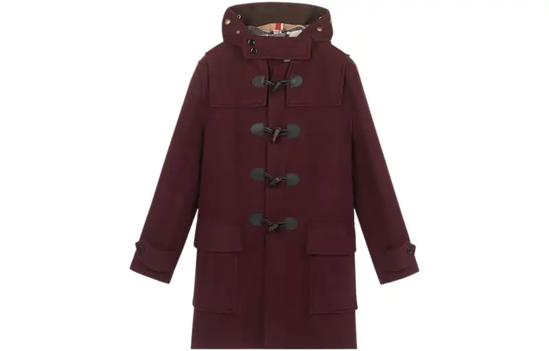 Burberry Coats Men's Dark Red Hooded Moderate
