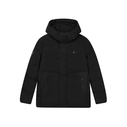 FILA Down Jackets Men's Black Hooded Moderate