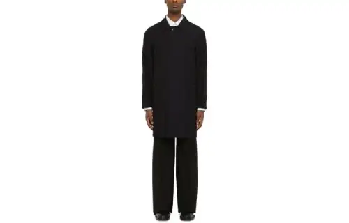 Burberry Coats Men's Black Lapel Moderate Straight Fit